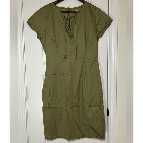 Amelia Dresses & Skirts - Amelia Career Dress Size 12 Olive Green NWT Casual Office Workwear Career Party